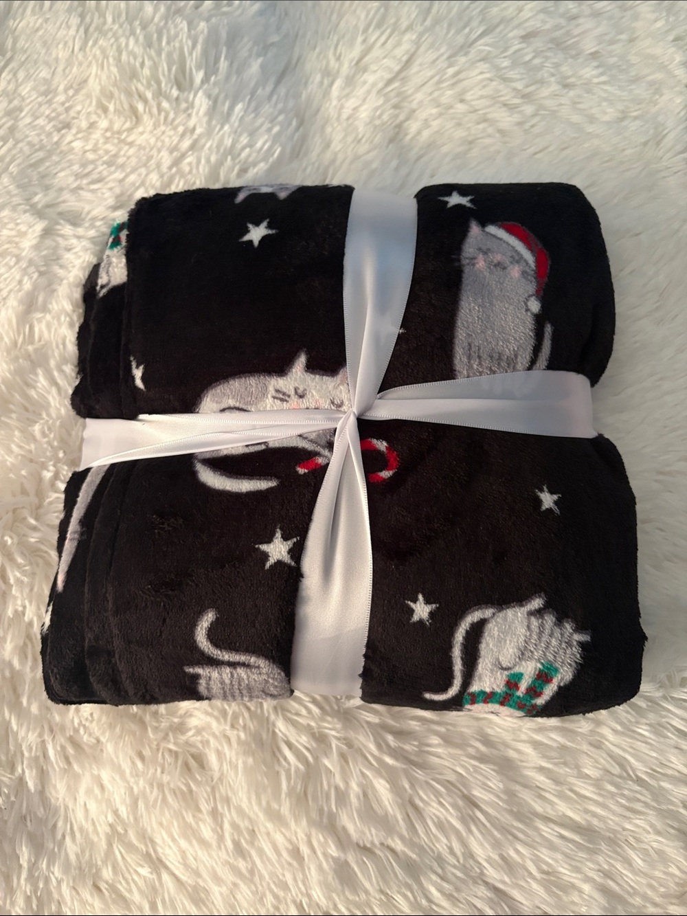 JOYSPUN Black Holiday Cat & Stars Plush JP Set Women Size XL - Picture 4 of 6